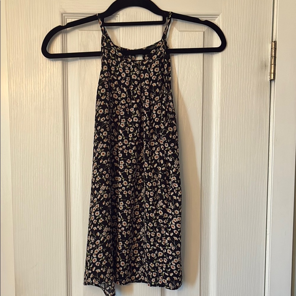Floral Black and Cream Tank